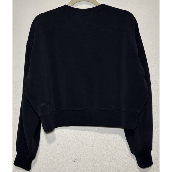 Lululemon Softstreme Perfectly Oversized Cropped Crew Women's 4 Black Pullover - Picture 5 of 9